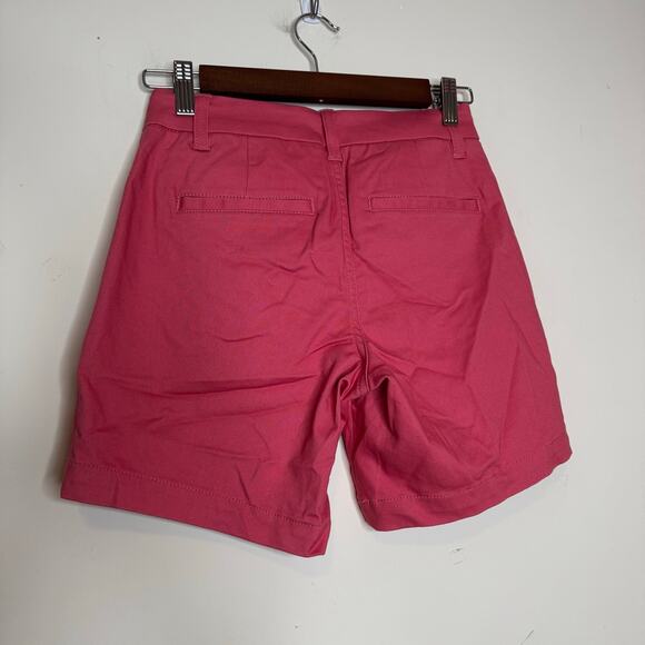 41 Hawthorn Women’s Chino Shorts Pink Solid Regular Fit Flat Front NWT Size 0 - Picture 4 of 8